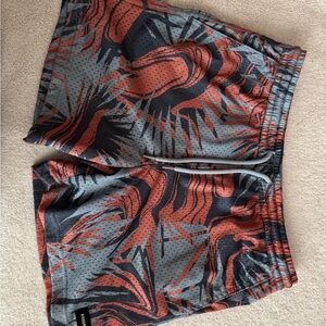 RSQ Athletic Gray and Orange Shorts with Dynamic Design